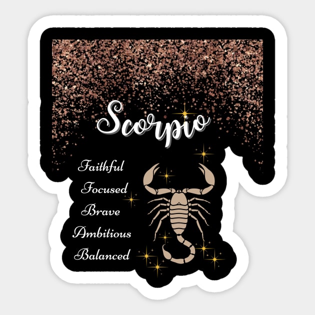 Scorpio. Zodiac Sign Astrology Tshirt Sticker by Bro Aesthetics